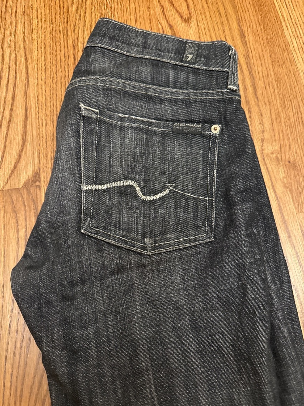 Seven for all mankind, black straight jeans